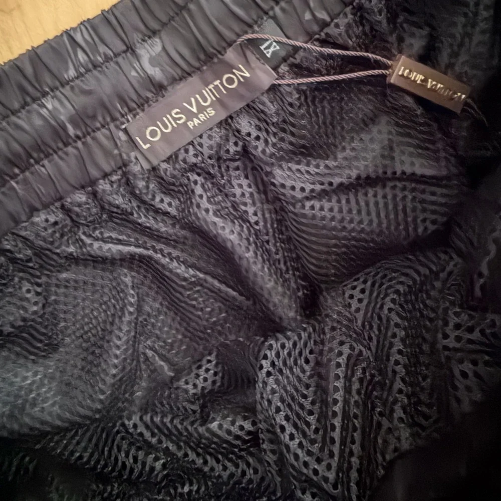 Black Monogram-Print Men's Swim Board Shorts